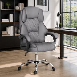 High-Quality Executive Office Chair Recliner Grey