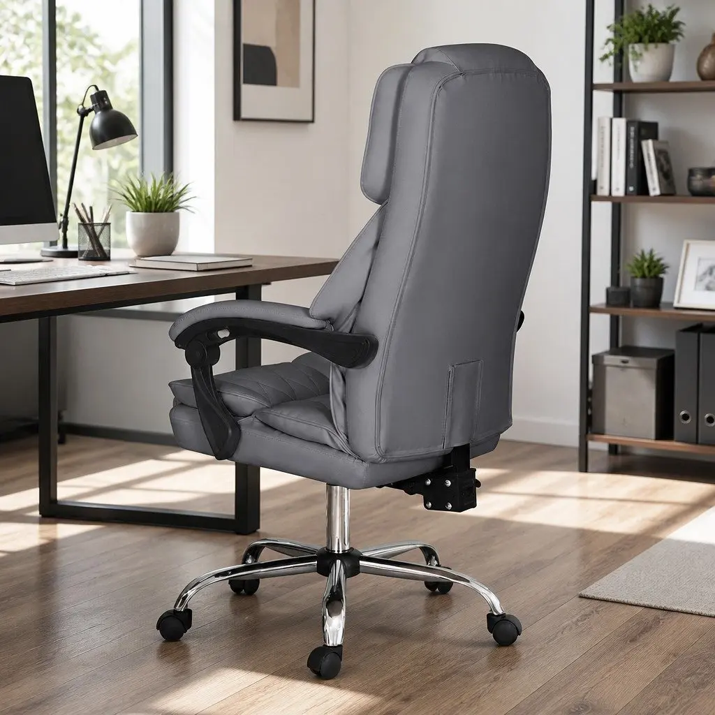 Executive Office Chair Recliner Grey