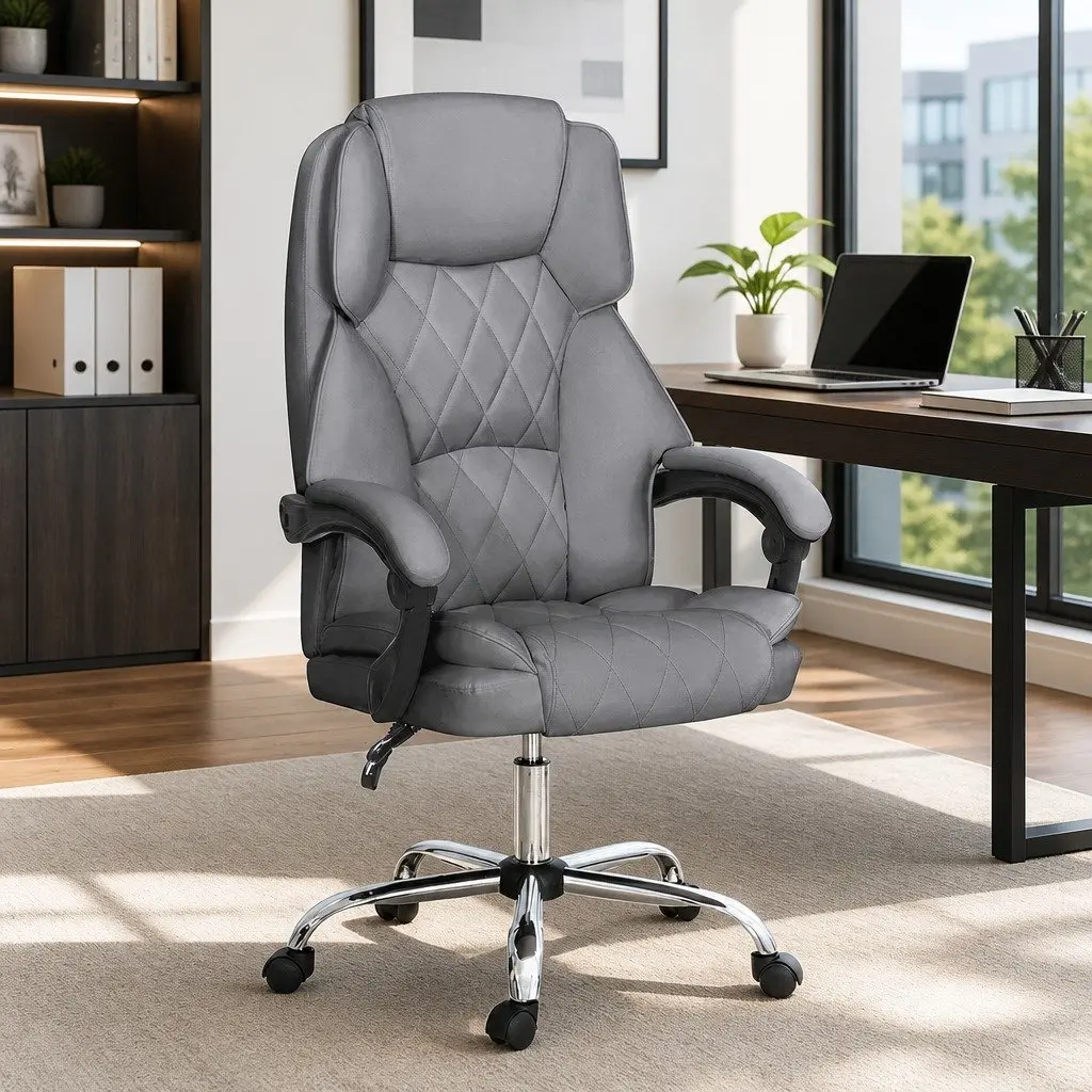 Executive Office Chair Recliner Grey