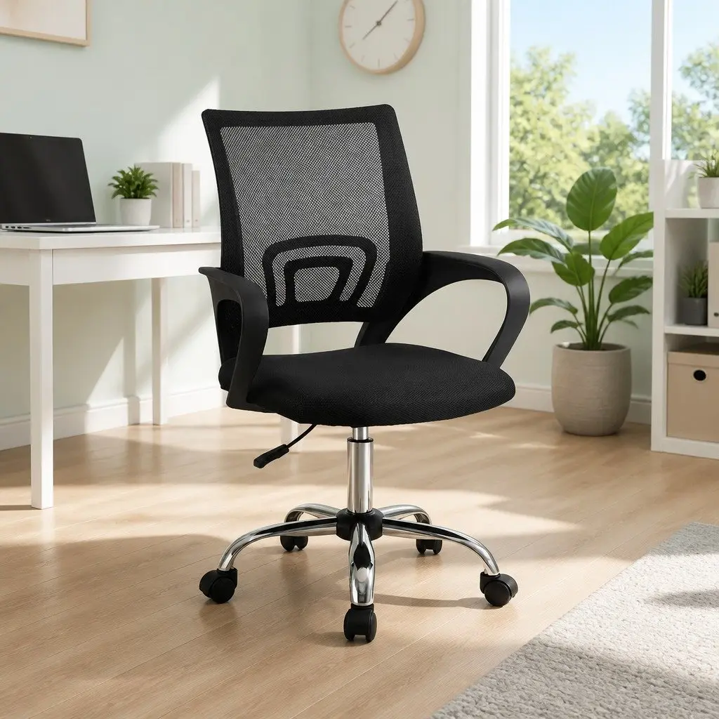 Ergonomic Mid Back Mesh Office Chair with Chrome Base