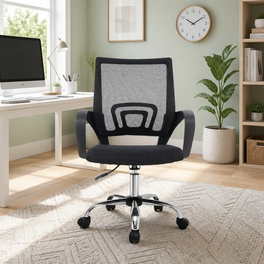 Ergonomic Mid Back Mesh Office Chair with Chrome Base