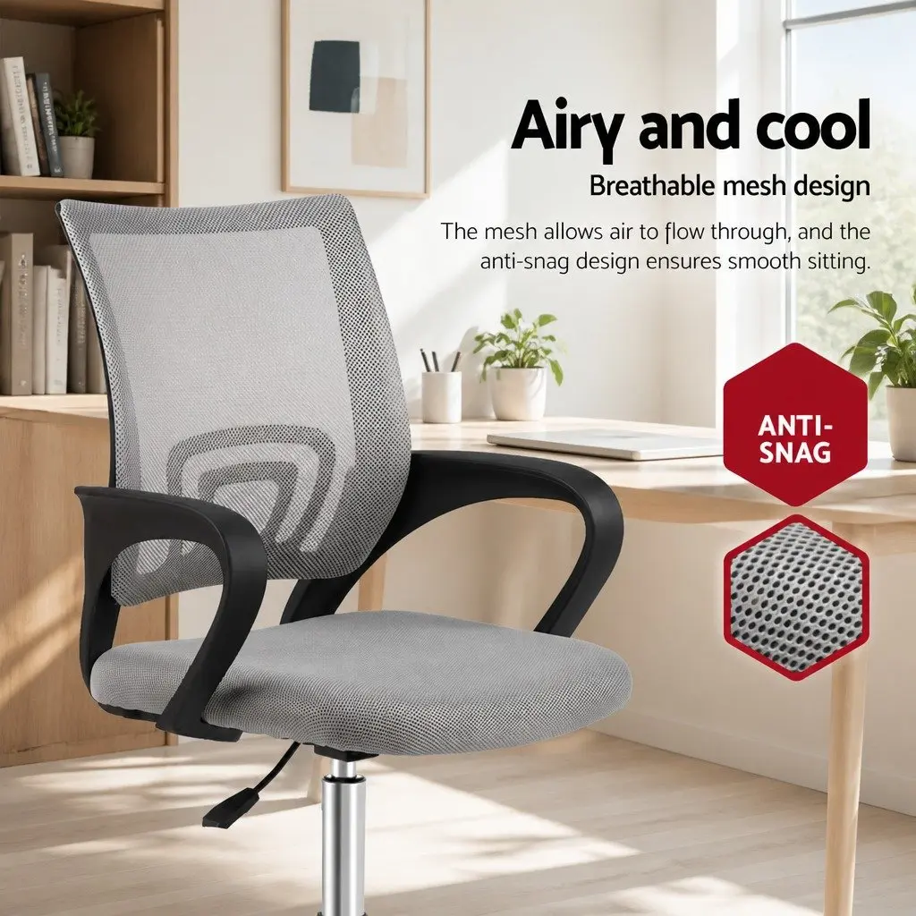 Grey Mesh Office Chair with Lumbar Support
