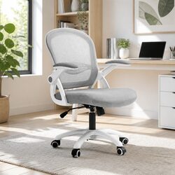 Grey Mesh Mid Back Office Chair with Gas Lift and Swivel