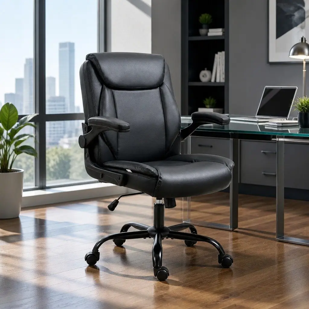 Black Adjustable Mid Back Executive Office Chair