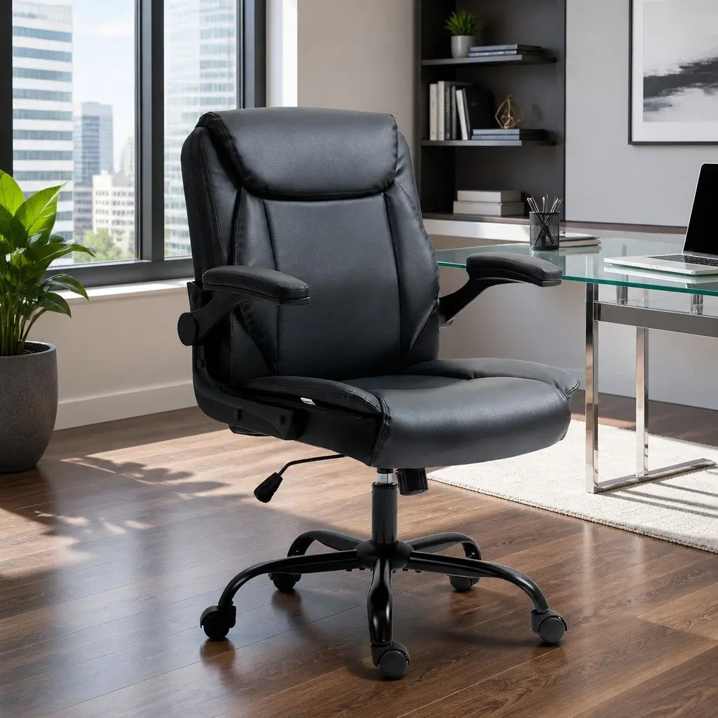 Black Adjustable Mid Back Executive Office Chair