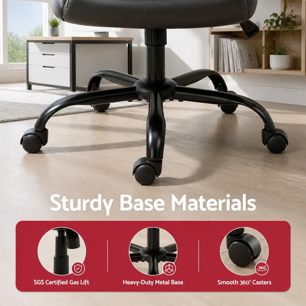 Brown Swivel Desk Chair with Height Adjustment