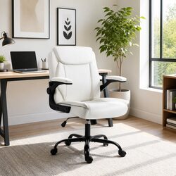 High-Density Foam Mid Back Executive Office Chair - White