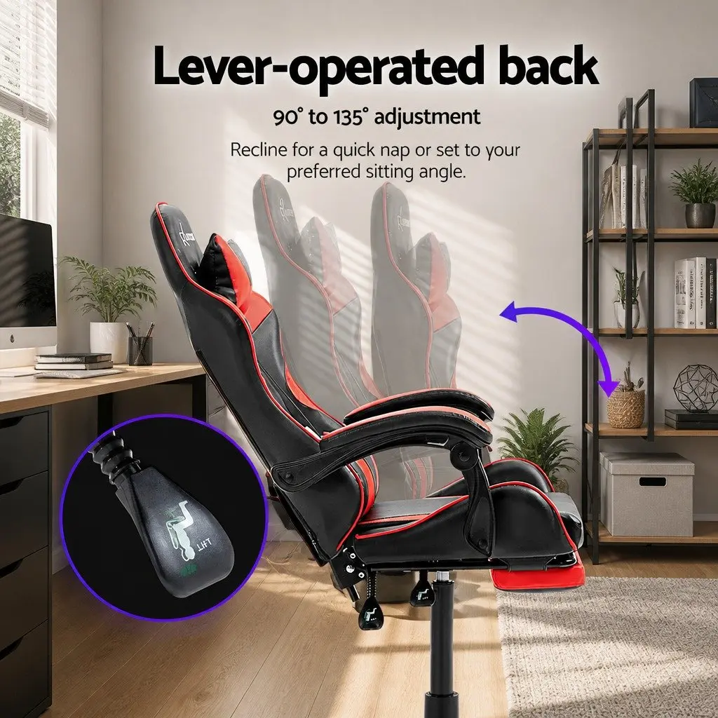 High-Back Gaming Office Chair with Footrest