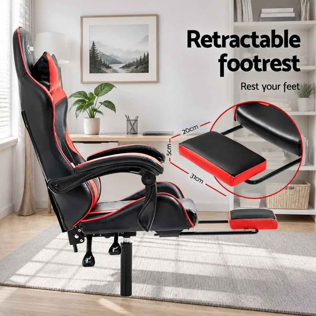 High-Back Gaming Office Chair with Footrest