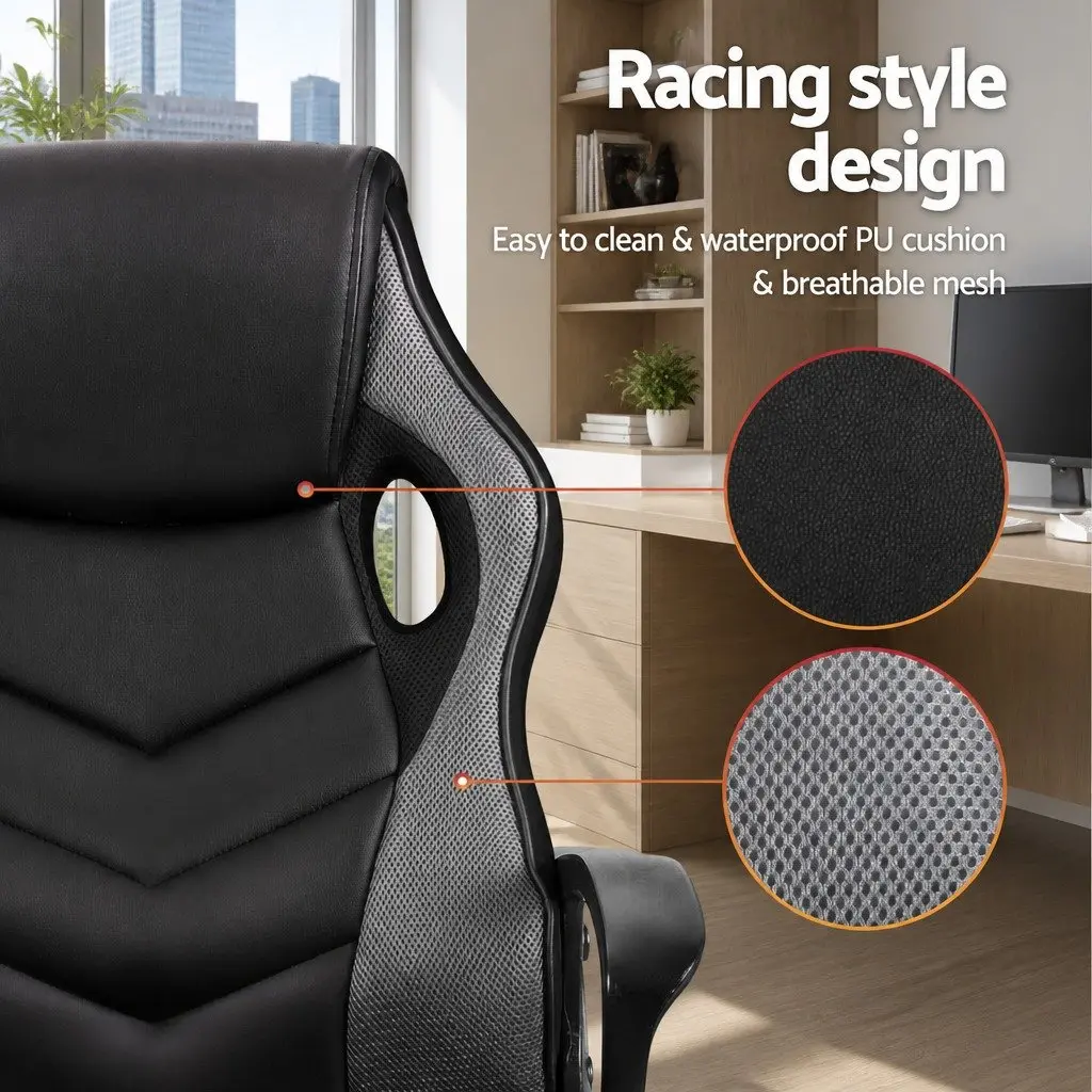 High-Back Gaming and Office Chair in Grey