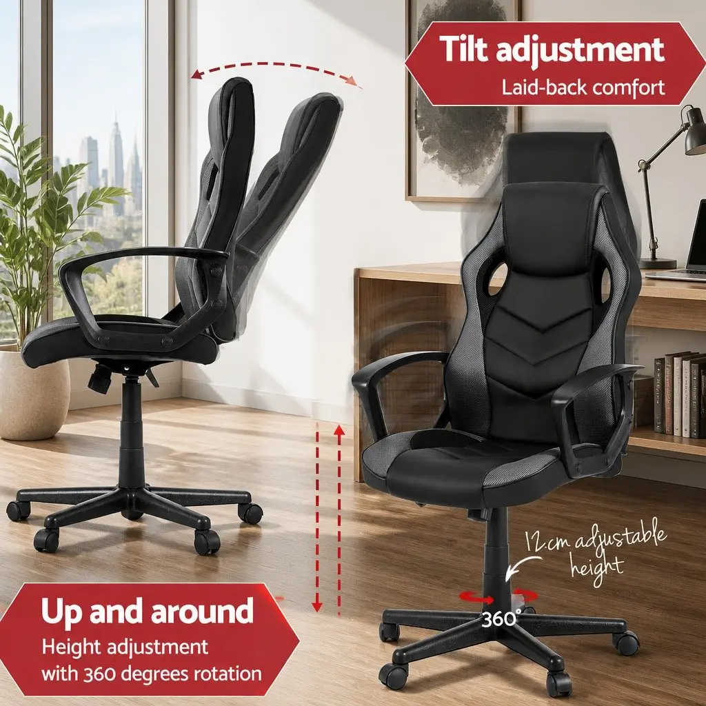 High-Back Gaming and Office Chair in Grey