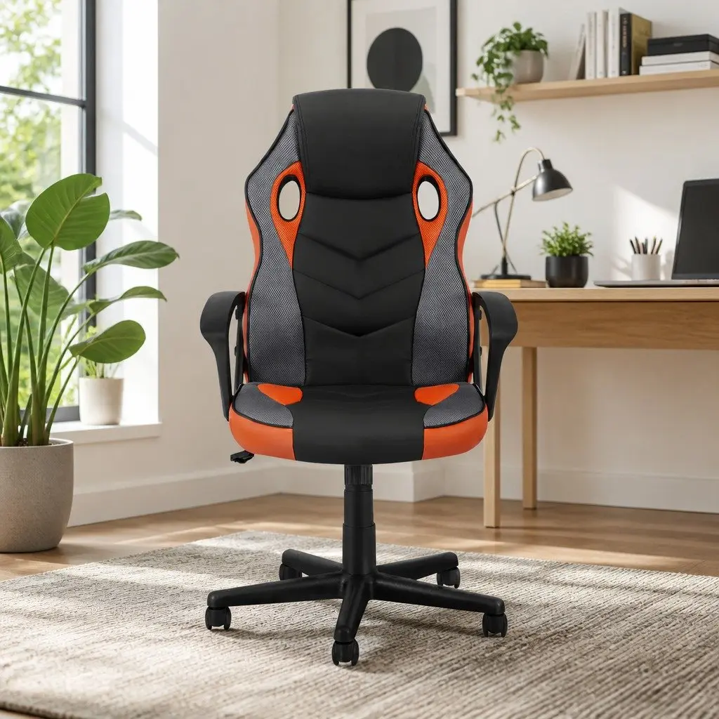 Gaming Office Chair High Back Executive Racing Computer Seat Orange Adjustable