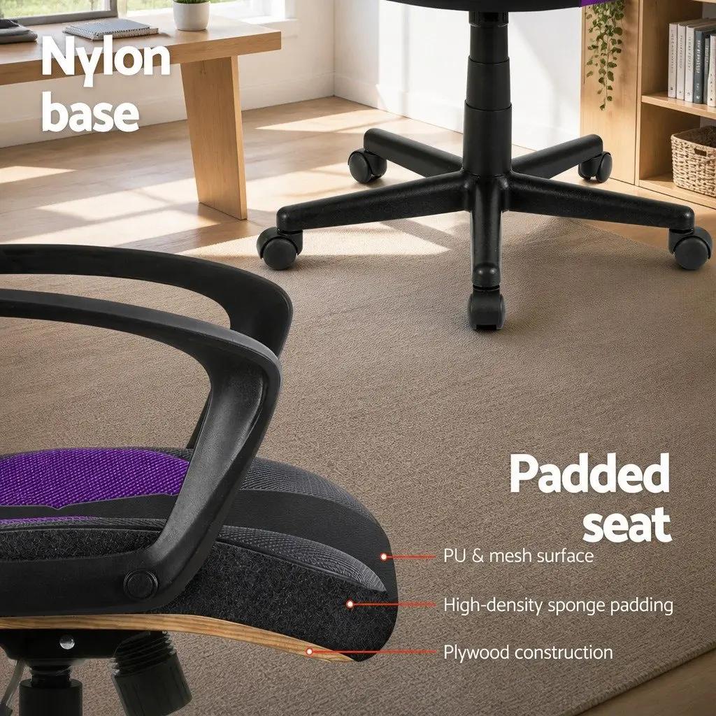 High-Back Purple Gaming Office Chair with Adjustable Height