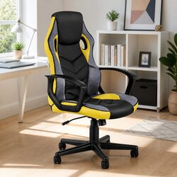 High-Back Yellow Gaming Office Chair for Ultimate Comfort