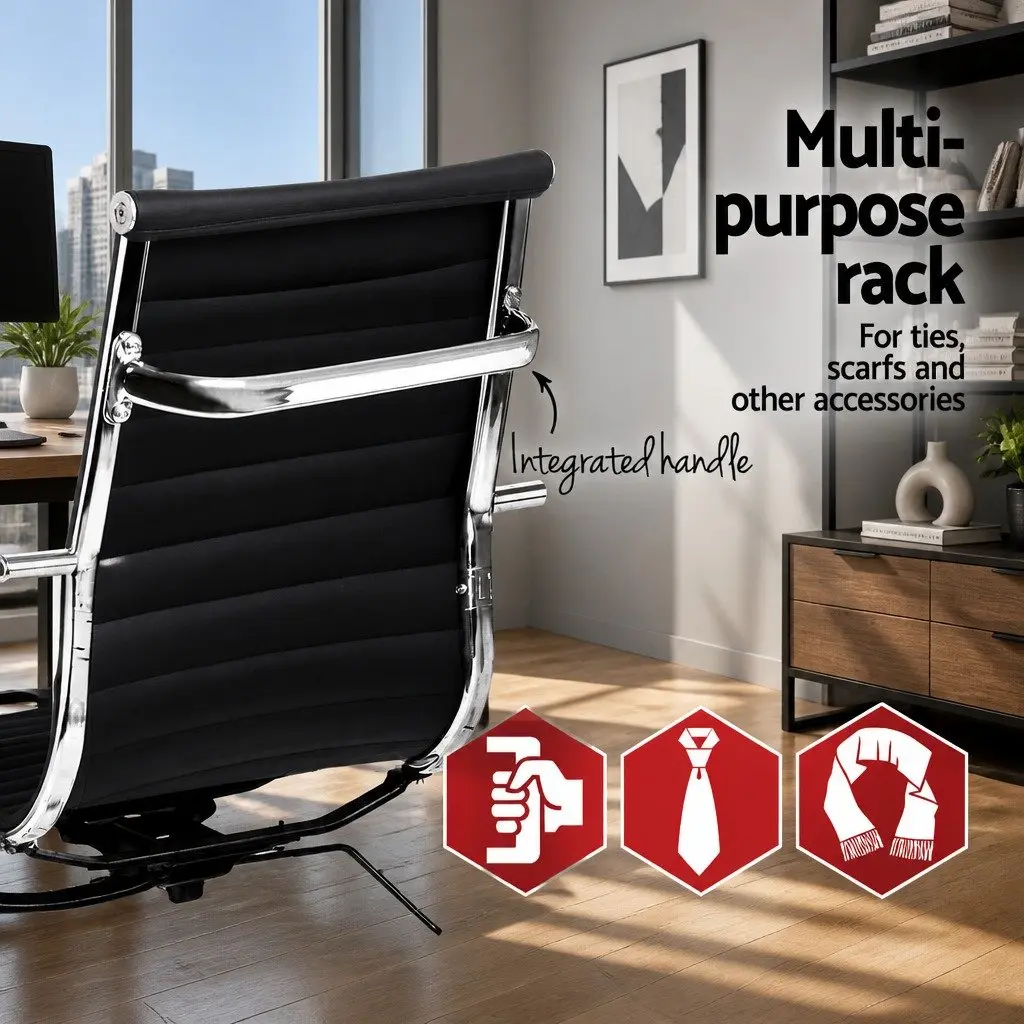 Adjustable Black PU Leather Office Drafting Stool