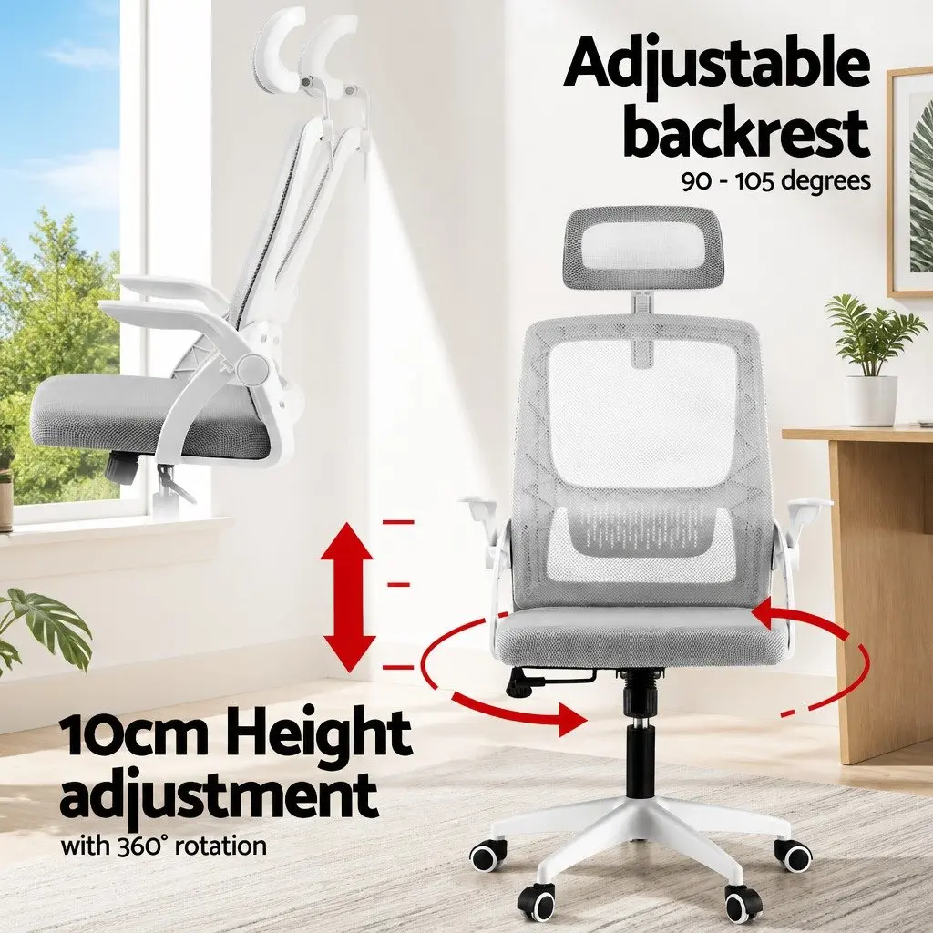 High-Back Ergonomic Office Chair with Adjustable Headrest