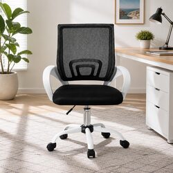 Mesh Office Chair Mid Back Computer Desk Gaming Work Study Swivel Chrome Base