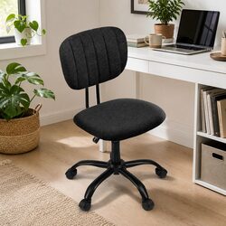 Durable Armless Office Chair with 360° Swivel and Wheels