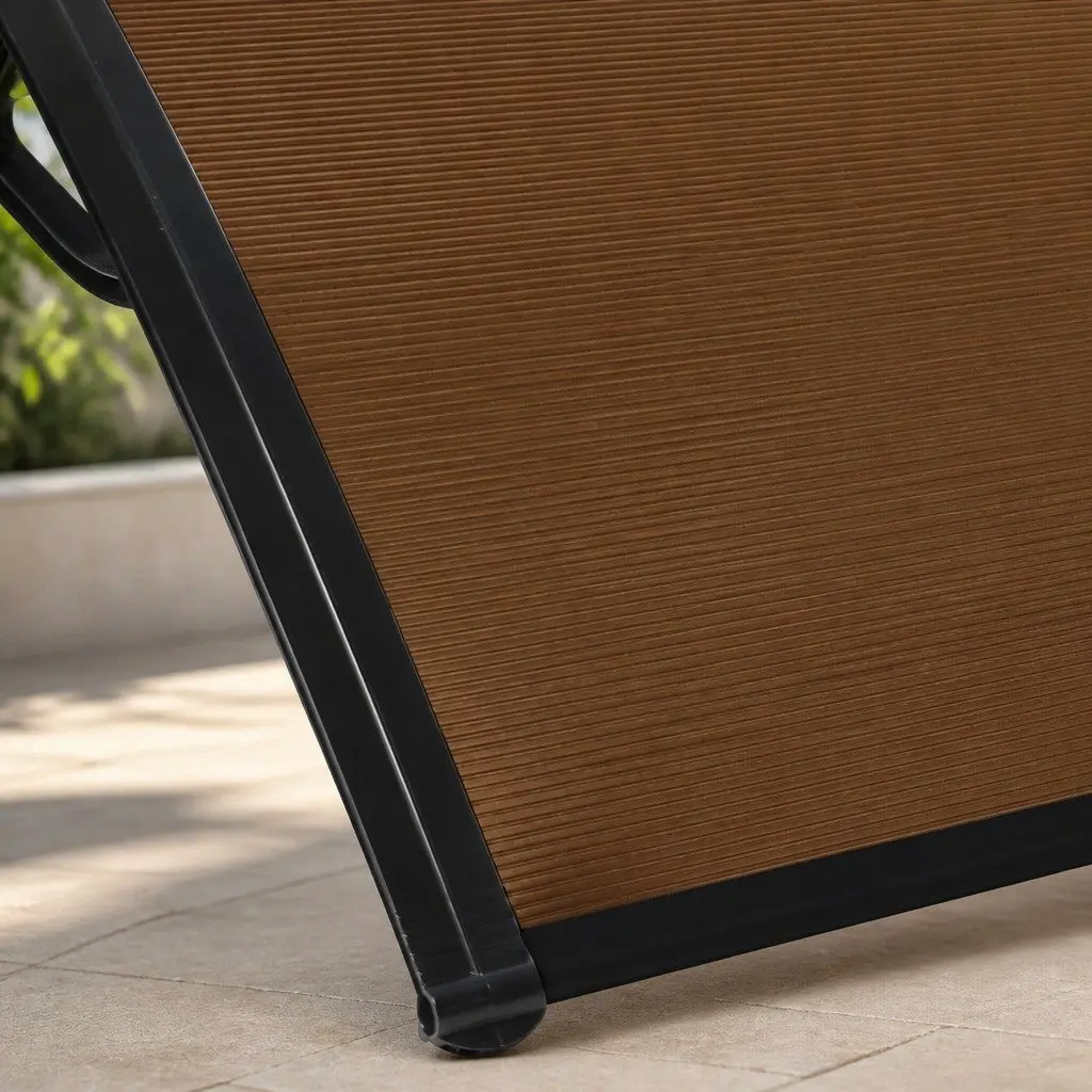 Window Door Awning 1M x 2.4M Brown PC Panel
