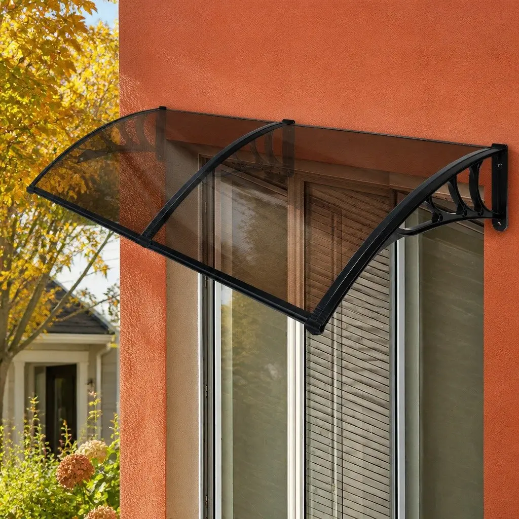 Window Door Awning 1M x 2.4M Brown PC Panel