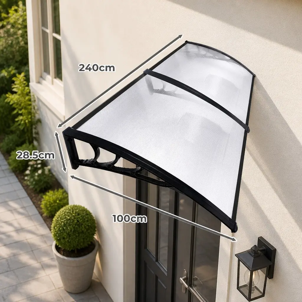 Transparent Polycarbonate Window Door Awning 1M x 2.4M