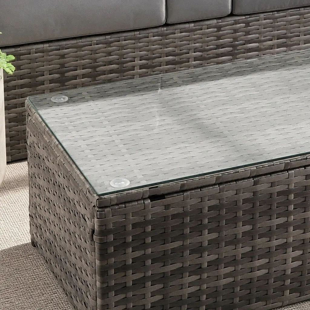 5-Piece Outdoor Lounge Set Patio Sofa Coffee Table Ottoman Garden Furniture