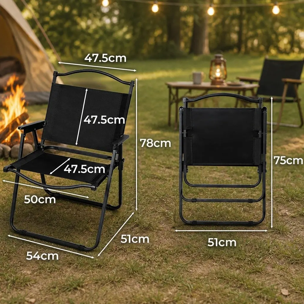 Camping Chair Folding Portable Outdoor Lightweight Relaxing Garden Seat 100kg