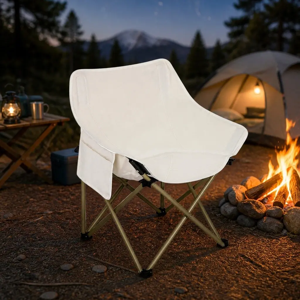 Camping Moon Chair Lightweight Portable 600D Oxford Fabric Beige