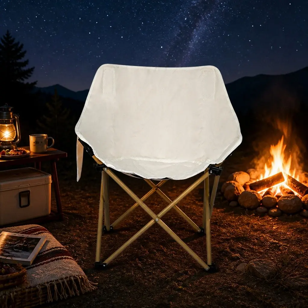Camping Moon Chair Lightweight Portable 600D Oxford Fabric Beige