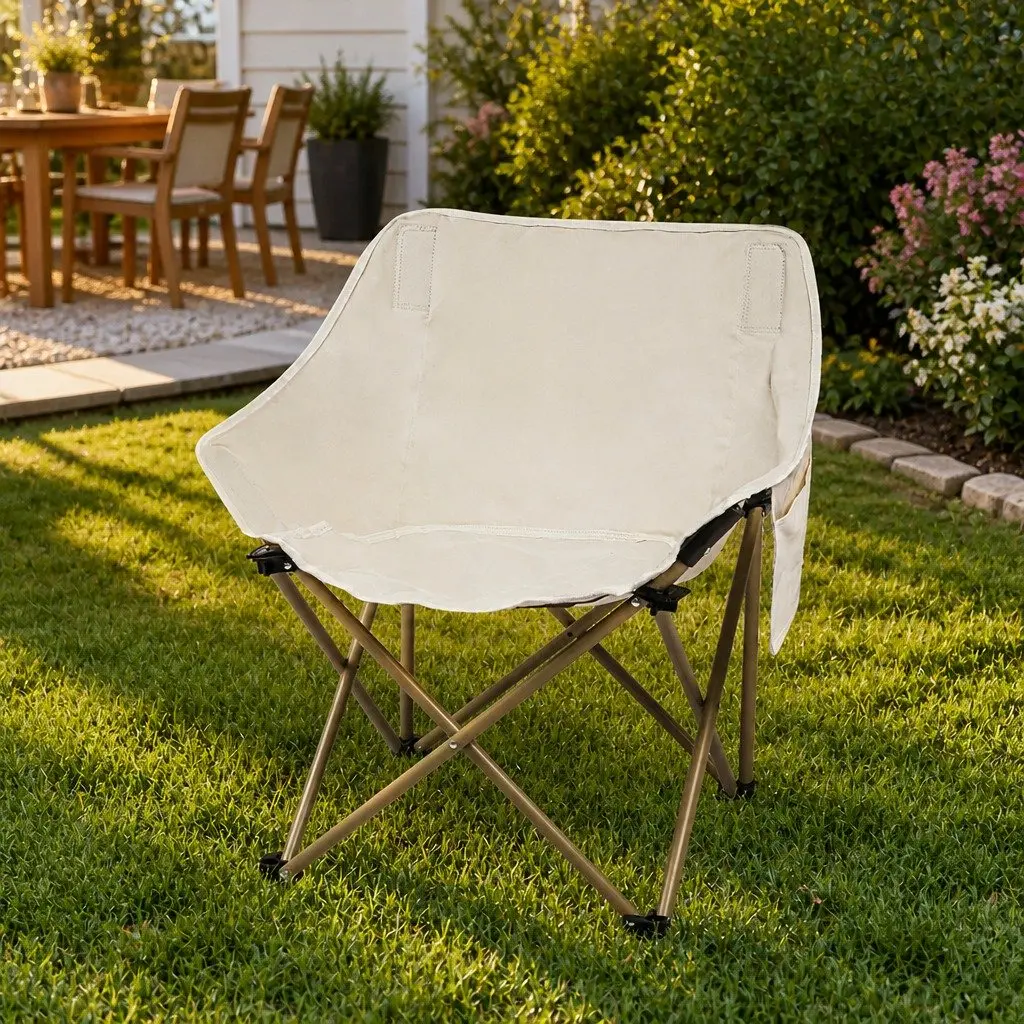 Camping Moon Chair Lightweight Portable 600D Oxford Fabric Beige