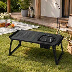 Portable Charcoal BBQ Grill Table Foldable Camping Outdoor Cooking Station
