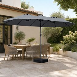 Exceptional Double-Sided Patio Umbrella 4M Grey