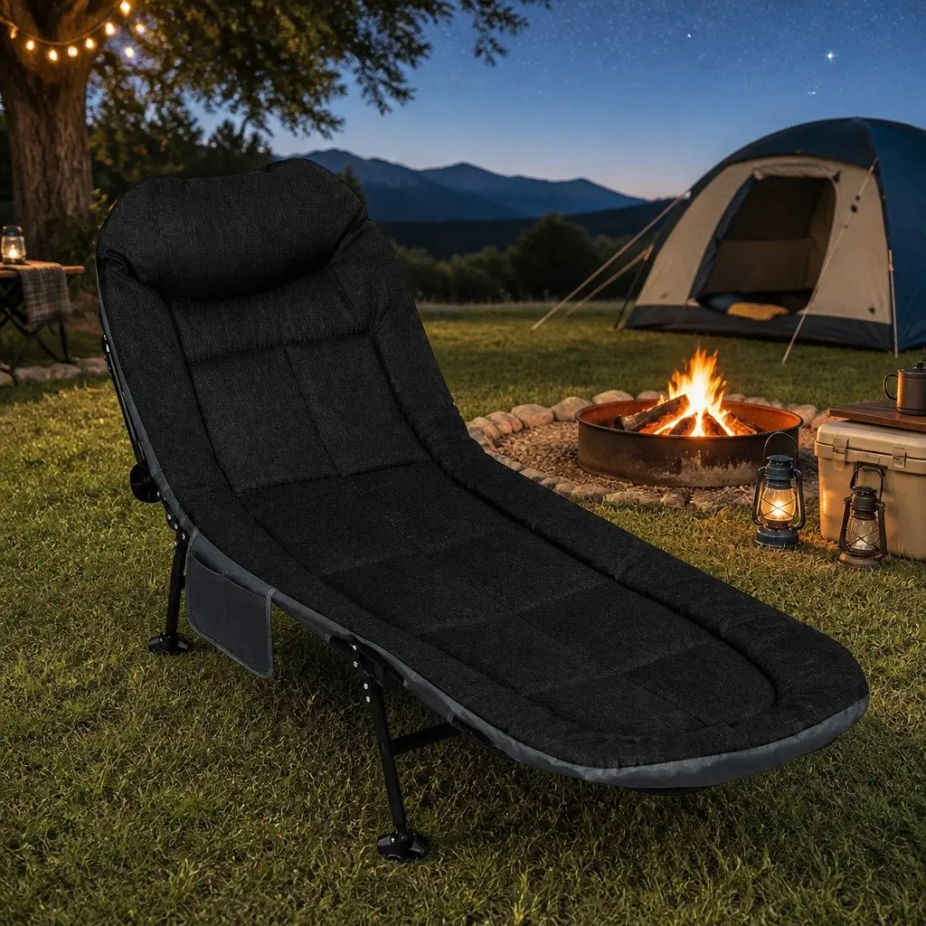 Folding Camping Cot with Adjustable Backrest
