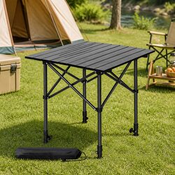 Camping Table Folding Portable Adjustable Height Outdoor Picnic BBQ Desk Carry
