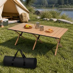 Folding Camping Table Foldable Portable Outdoor Picnic BBQ Trestle with Carry