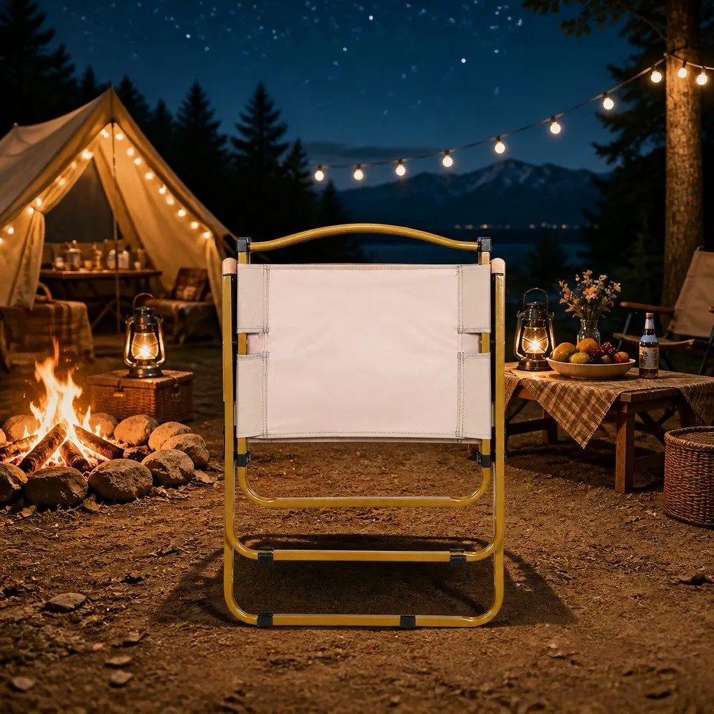 Folding Camping Chair 600D Oxford Fabric Lightweight Beige