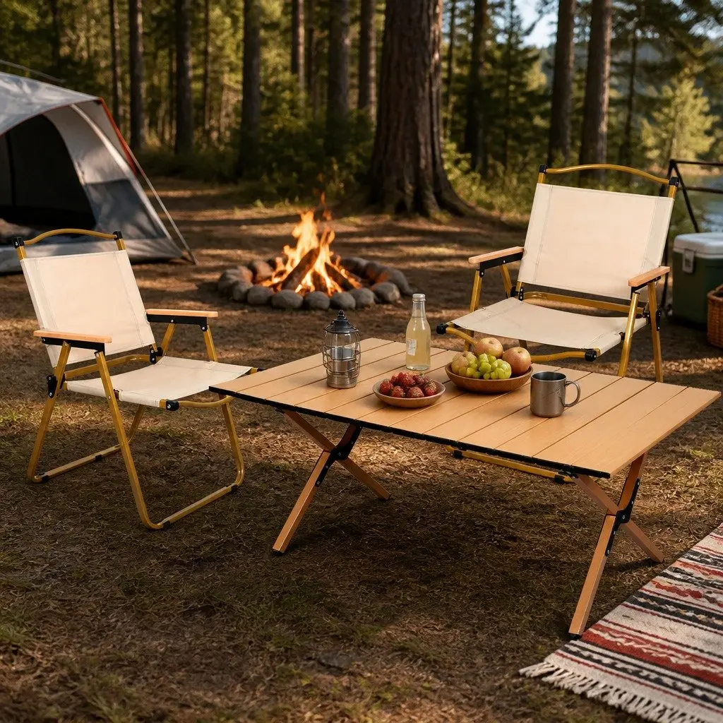 Portable Folding Camping Table and Chair Set for Outdoors