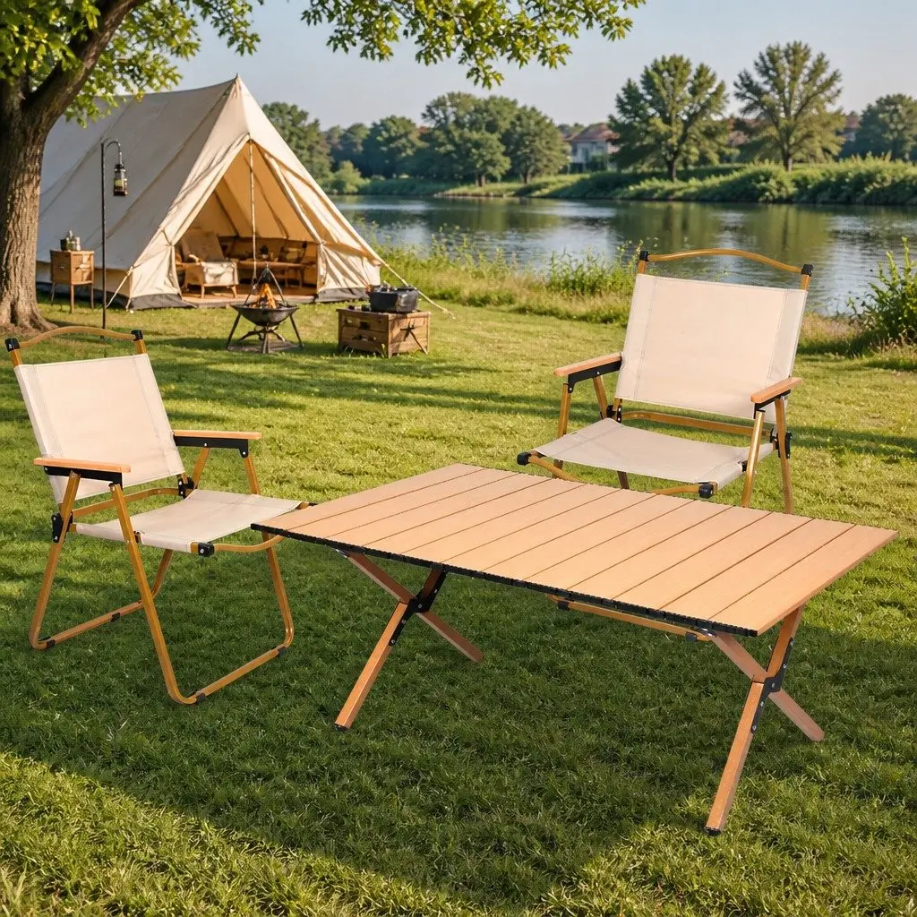 Portable Folding Camping Table and Chair Set for Outdoors