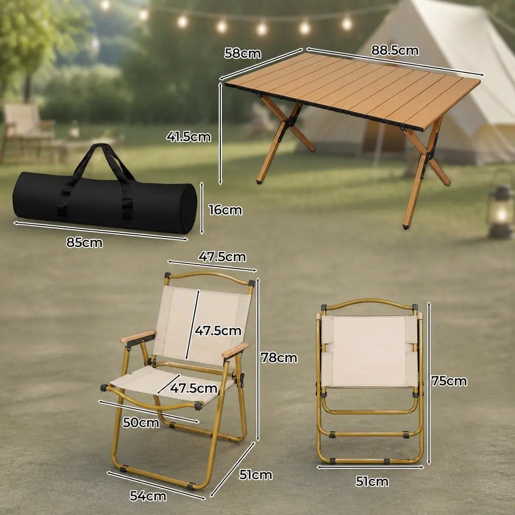 Folding Camping Table and Chair Set