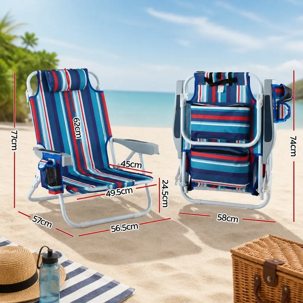 Outdoor Reclining Chair with Cooler Backpack