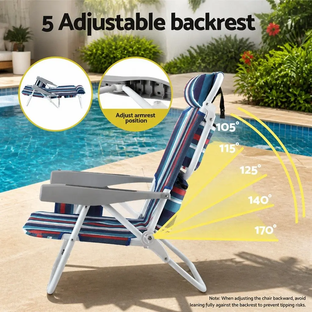 Outdoor Reclining Chair with Cooler Backpack