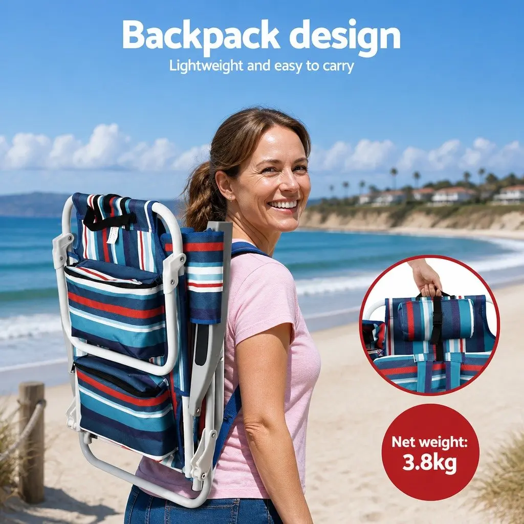 Outdoor Reclining Chair with Cooler Backpack