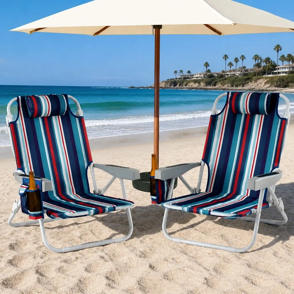 Outdoor Reclining Chair with Cooler Backpack