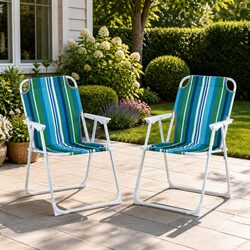 Portable Steel Frame Folding Outdoor Chairs for Comfort