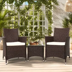 Premium 3-Piece Outdoor Bistro Set with Cushions
