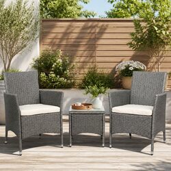 Durable 3-Piece Outdoor Bistro Set with Cushions