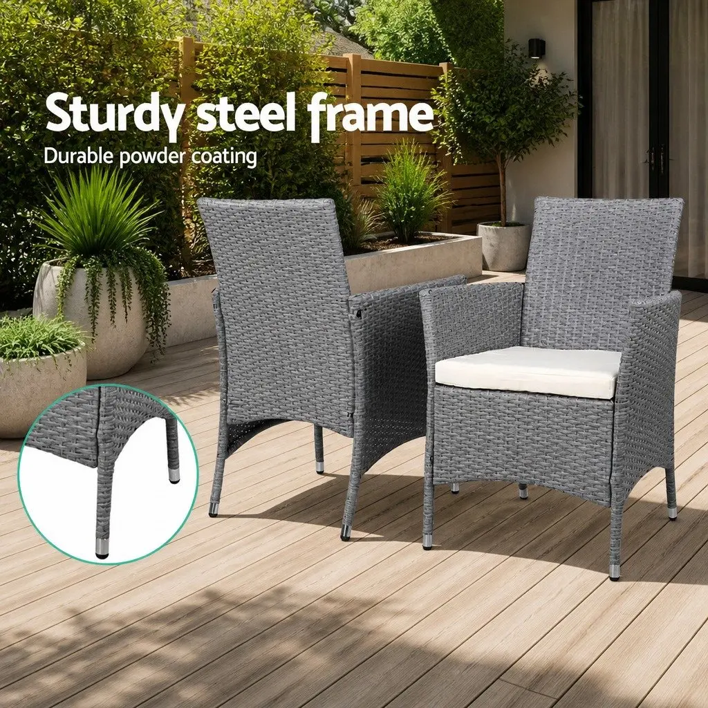 3-Piece Outdoor Bistro Set with Cushions