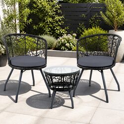 Durable 3PC Outdoor Rattan Bistro Set for Patio or Garden