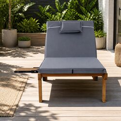 Premium Wooden Sun Lounger with Adjustable Backrest
