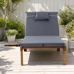 Sturdy Wooden Sun Lounge Day Bed with Adjustable Backrest